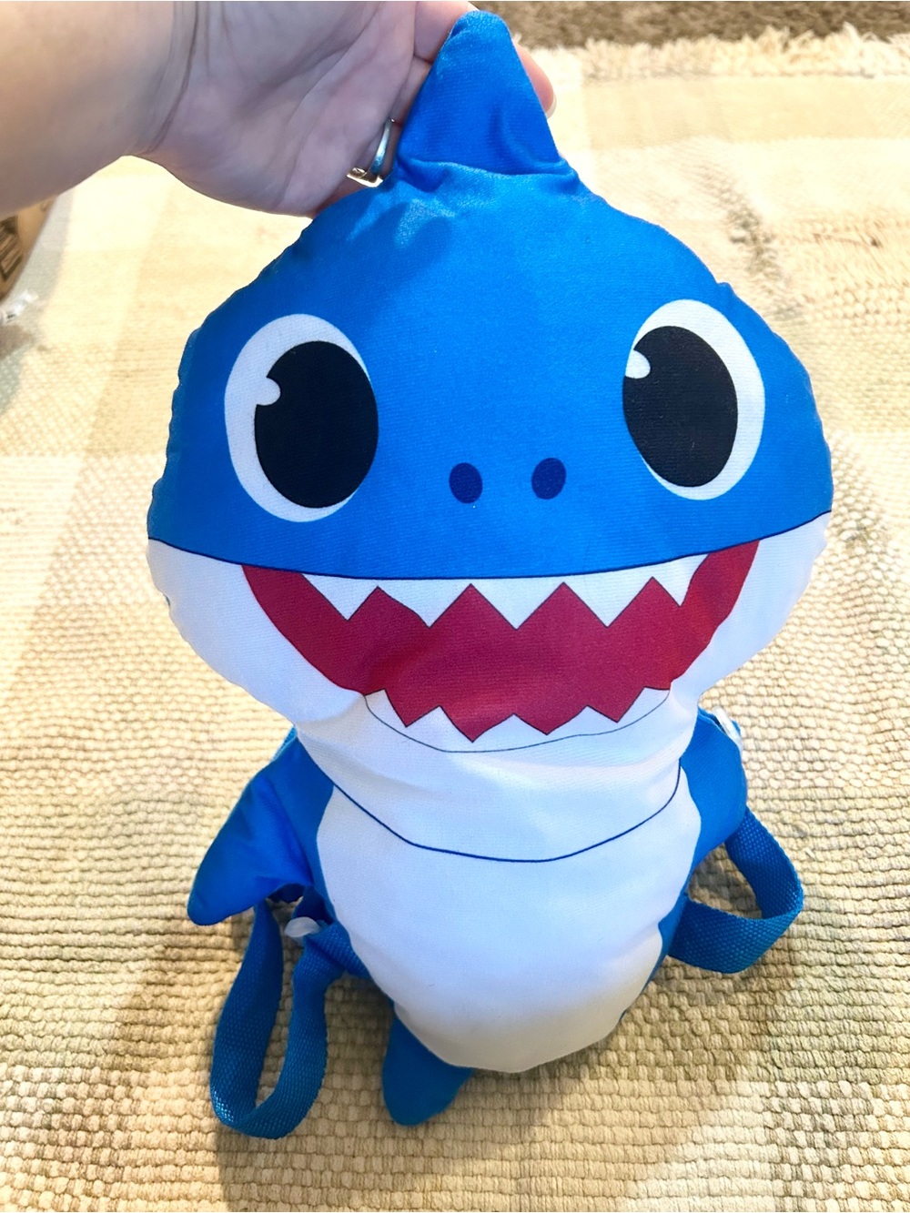 Brand New. Pinkfong Blue Shark “Daddy” Shark Plush Backpack - Cute Kids Bag